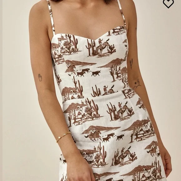 Reformation Roarke Linen Dress in Sonora - Picture 2 of 6